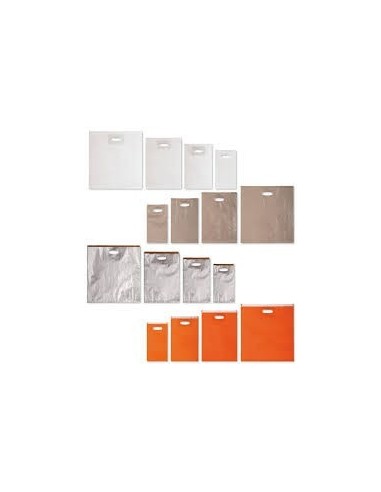 Bolsa de Papel Asa Troquelada Color Naranja 41 + 10 x 42