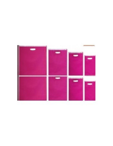 Bolsa de Papel Asa Troquelada Color Magenta 24 + 7 x 37