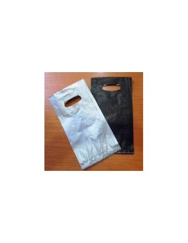 Bolsa de Papel Asa Troquelada Color Negro 18 + 6 x 32