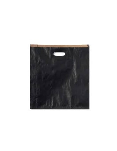 Bolsa de Papel Asa Troquelada Color Negro 41 + 10 x 42