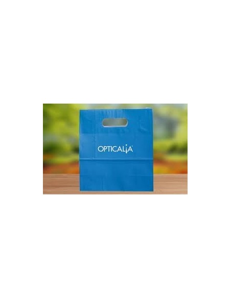 Bolsa de Papel Asa Troquelada Blanca 18 + 6 x 32 Personalizada
