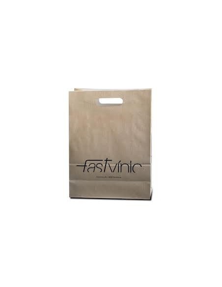 Bolsa Papel Asa Troquel Kraft 18 + 6 x 32 Personalizada