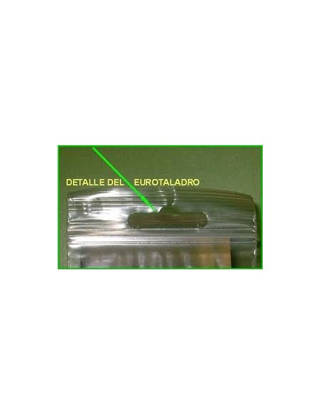 Bolsa CIERRE ZIP con TALADRO EUROPEO de 11,5 x 33,5 cm