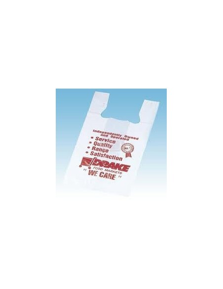 bolsa camiseta blanca biodegradable, Impresa medida 35 x 50
