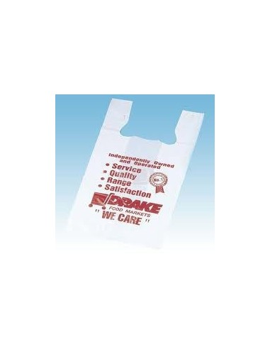 bolsa camiseta blanca biodegradable, Impresa medida 35 x 50
