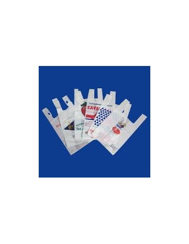 bolsa camiseta blanca biodegradable, Impresa medida 35 x 50