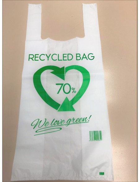 Bolsa Camiseta de 35 x 50, 70% RECICLADO. GALGA 200