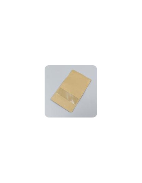 Bolsa Autocierre Kraft con Ventana y Base de 20 + 10 x 30 Bolsa DOYPACK