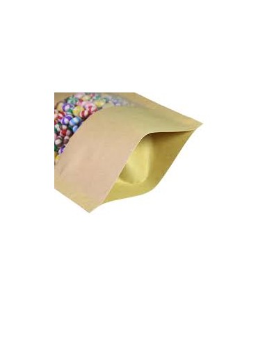 Bolsa Autocierre Kraft con Ventana y Base de 25...
