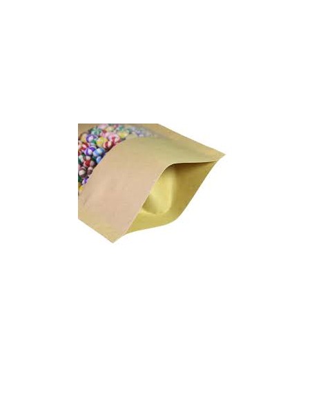 Bolsa Autocierre Kraft con Ventana y Base de 25 + 12 x 35 Bolsa DOYPACK