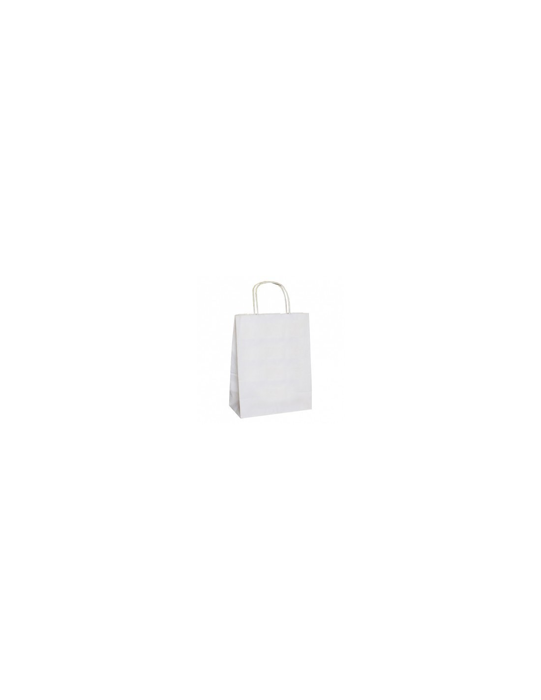 Bolsa de papel blanca asa rizada 100 gr. 24+11x32cm