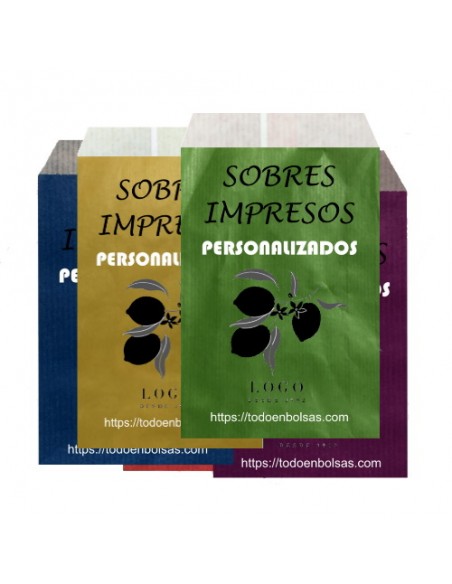 Sobres de Papel de Colores 13 x 17 + 2 Solapa, Interior Kraft Blanco (Impresos)