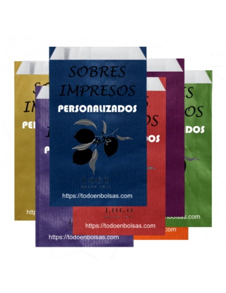 Sobres de Papel de Colores 12 X 21 + 2 Solapa + 5 Fuelle, Interior Kraft Blanco (Impresos)