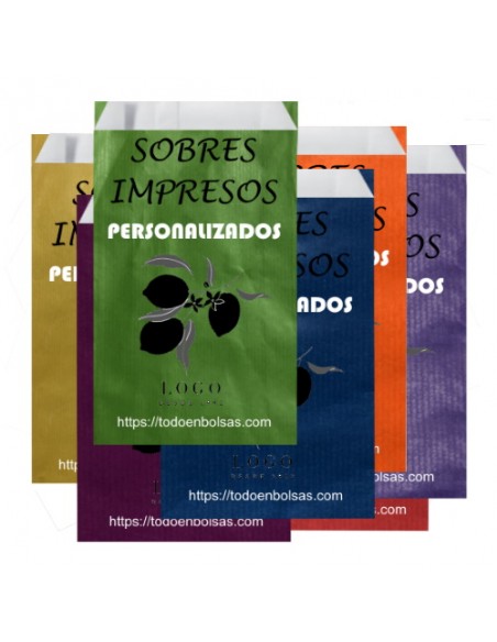 Sobres de Papel de Colores 12 X 21 + 2 Solapa + 5 Fuelle, Interior Kraft Blanco (Impresos)