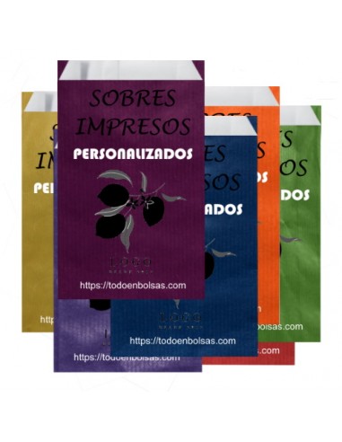 Sobres de Papel de Colores 12 X 21 + 2 Solapa +...