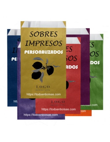 Sobres de Papel de Colores 16 X 27 + 2 Solapa +...