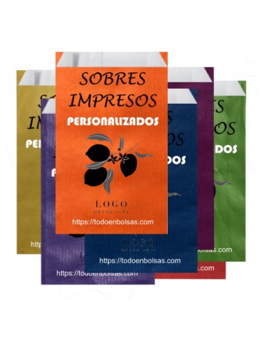 Sobres de Papel de Colores 24 X 39 + 2 Solapa +...