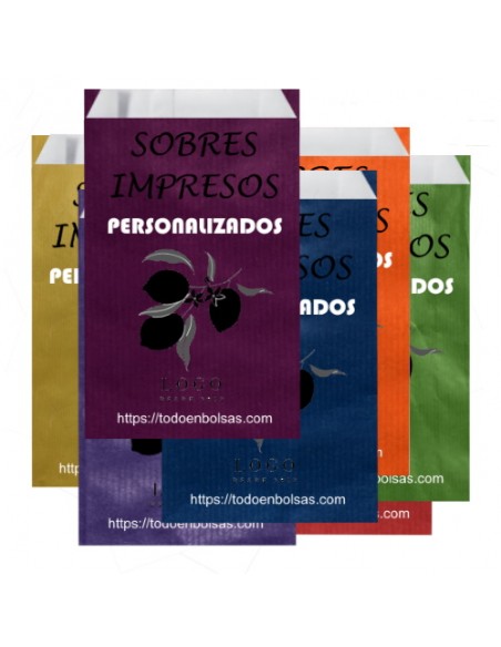 Sobres de Papel de Colores 30 X 47 + 2 Solapa + 8 Fuelle, Interior Kraft Blanco (Impresos)