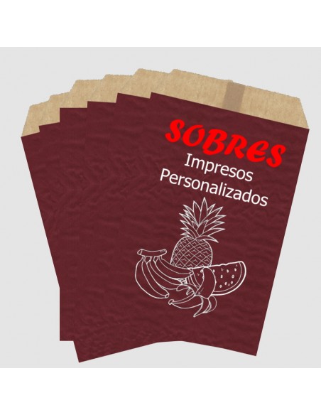 Sobres de Papel de Colores 10 x 15.5 + 2 Solapa, Interior Kraft Marrón (Impresos)
