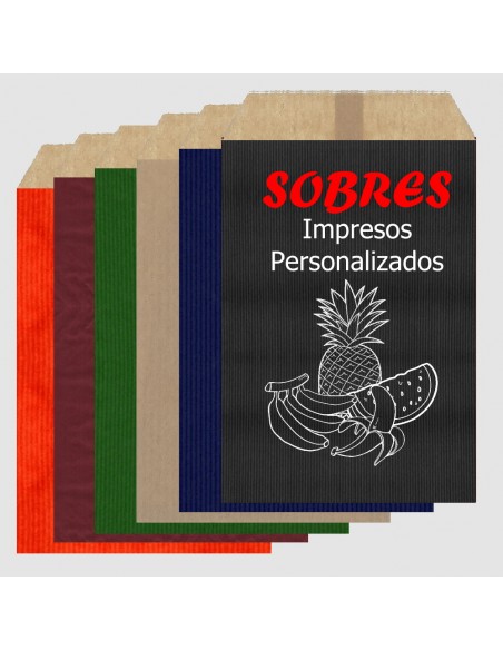 Sobres de Papel de Colores 10 x 15.5 + 2 Solapa, Interior Kraft Marrón (Impresos)