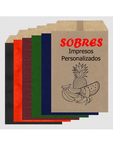 Sobres de Papel de Colores 10 x 15.5 + 2 Solapa, Interior Kraft Marrón (Impresos)