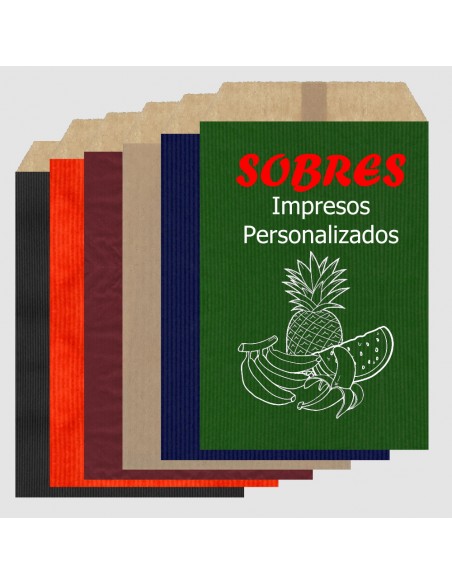 Sobres de Papel de Colores 10 x 15.5 + 2 Solapa, Interior Kraft Marrón (Impresos)