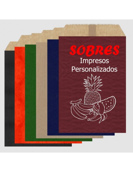Sobres de Papel de Colores 13 x 17 + 2 Solapa, Interior Kraft Marrón (Impresos)