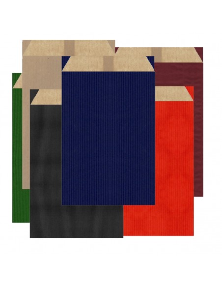 Sobres de Papel de Colores 12 X 21 +2 Solapa +5 Fuelle, Interior Kraft Marrón