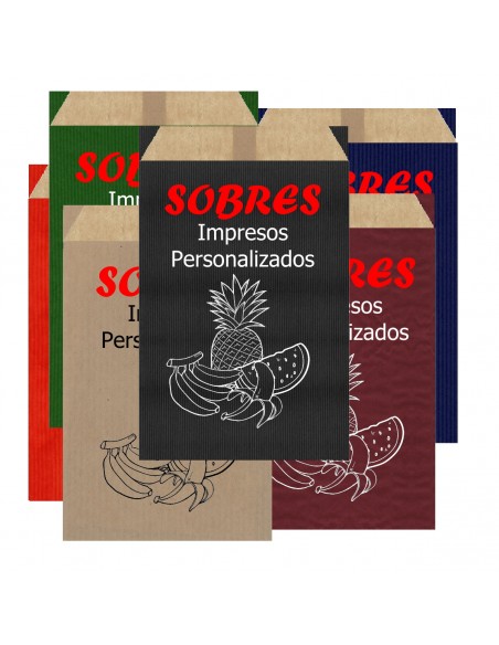 Sobres de Papel de Colores 19 X 32 +2 Solapa +6 Fuelle, Interior Kraft Marrón (Impresos)