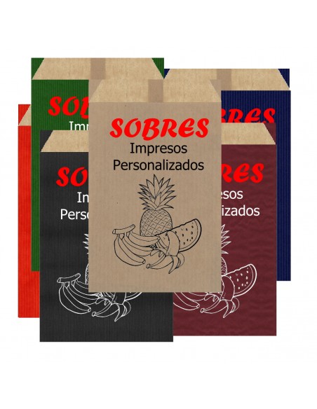 Sobres de Papel de Colores 19 X 32 +2 Solapa +6 Fuelle, Interior Kraft Marrón (Impresos)