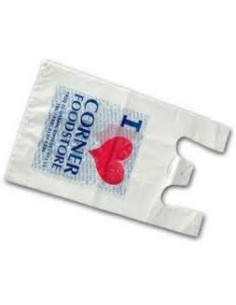 bolsa camiseta blanca biodegradable, Impresa medida 50 x 60