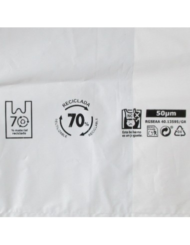 Bolsa camiseta 70% Reciclada medida 40 x 60 PERSONALIZADA.