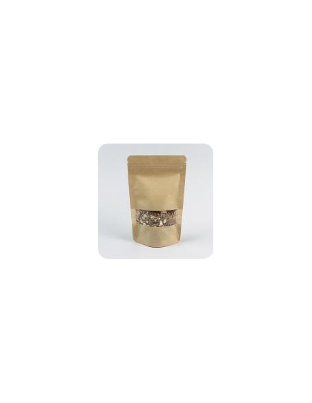 Bolsa Autocierre Kraft con Ventana y Base de 12 + 6 x 20 Bolsa DOYPACK, PERSONALIZADA
