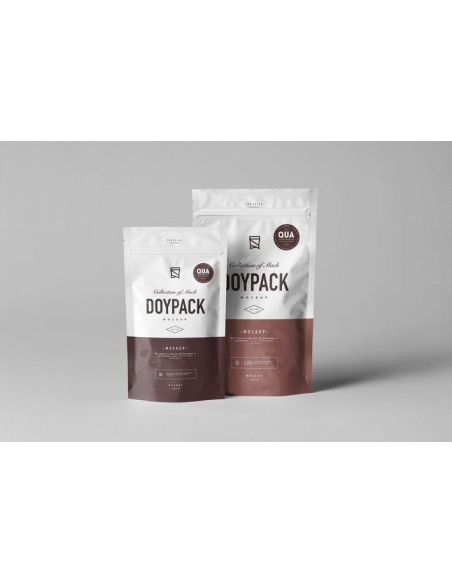 Bolsa Autocierre Kraft con Ventana y Base de 25 + 12 x 35 Bolsa DOYPACK, PERSONALIZADA