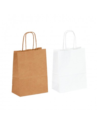 Bolsa de papel asa rizada de 18 + 8 x 24 STANDARD.