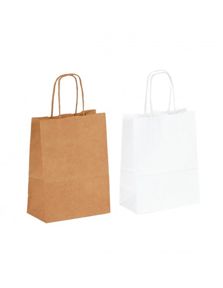 Bolsa de papel asa rizada de 18 + 8 x 24 STANDARD.