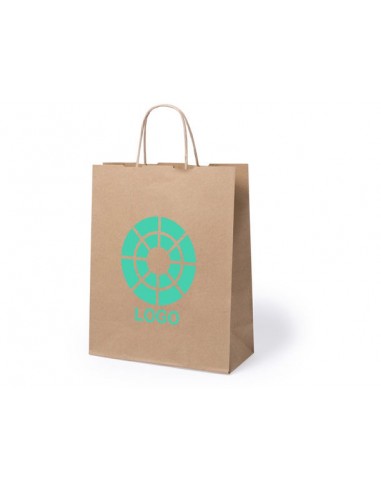 Bolsa de papel asa rizada de 18 + 8 x 24...
