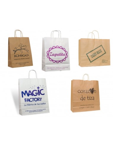Bolsa de papel asa rizada de 18 + 8 x 24...