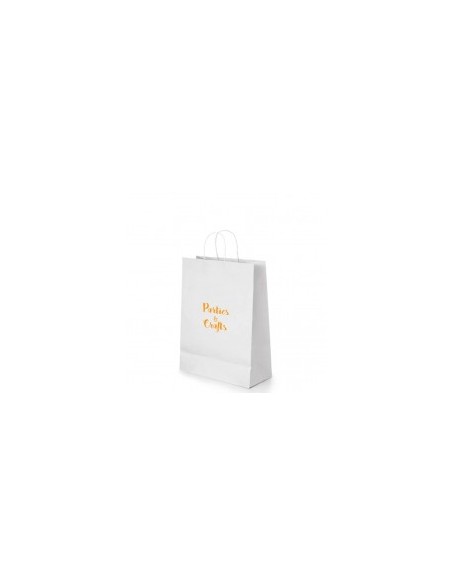 Bolsa de papel asa rizada de 18 + 8 x 24 PERSONALIZADA.