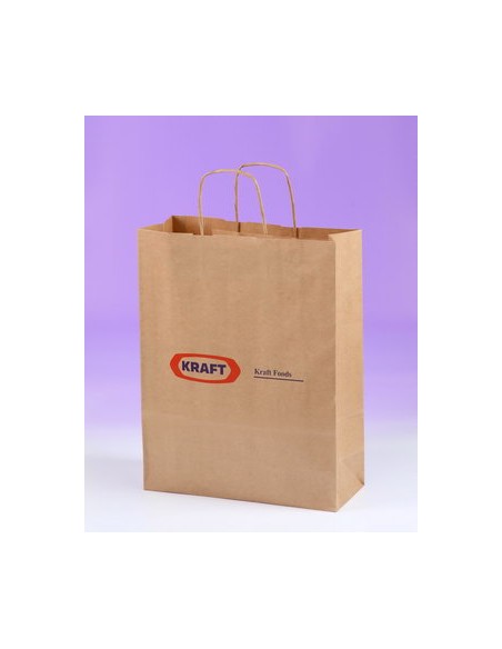Bolsa de papel asa rizada de 24 + 12 x 31 PERSONALIZADA.