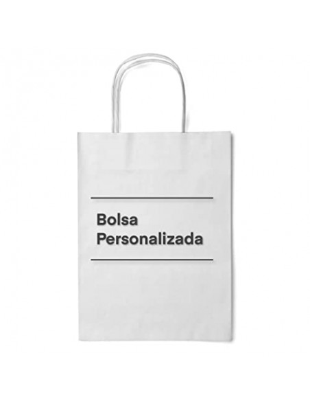 Bolsa de papel asa rizada de 24 + 12 x 31 PERSONALIZADA.