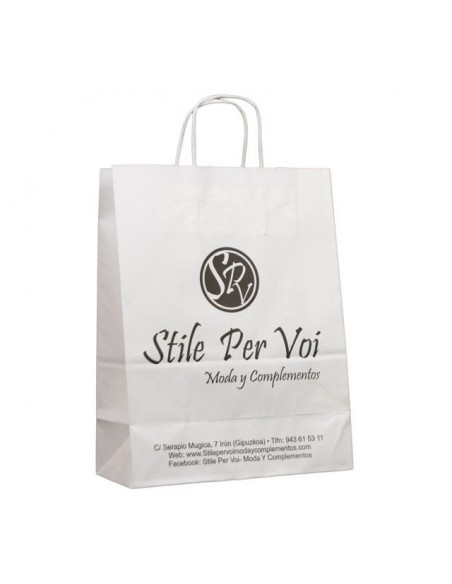 Bolsa de papel asa rizada de 36 + 12 x 31 PERSONALIZADA.