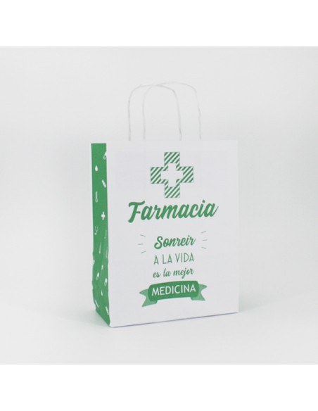 Bolsa de papel asa rizada de 42 + 12 x 35 PERSONALIZADA.