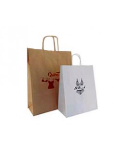 Bolsa de papel asa rizada de 46 + 16 x 49 PERSONALIZADA.