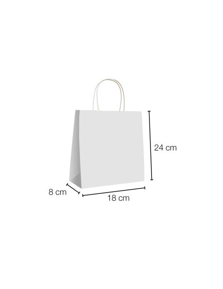 Bolsa de papel asa rizada de 18 + 8 x 24 STANDARD.