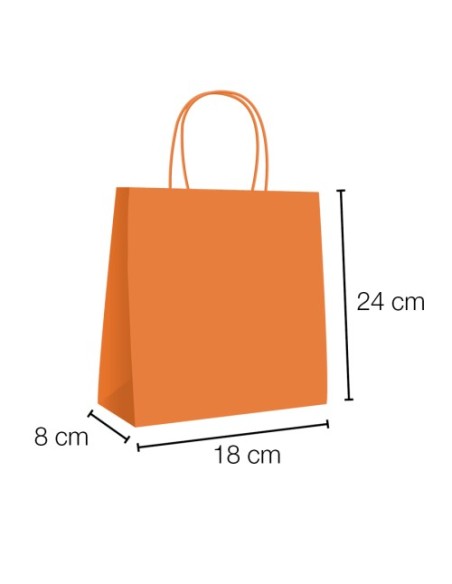 Bolsa de papel asa rizada de 18 + 8 x 24 STANDARD.