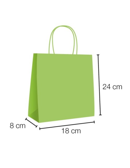 Bolsa de papel asa rizada de 18 + 8 x 24 STANDARD.