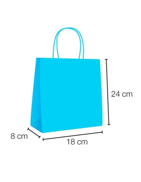 Bolsa de papel asa rizada de 18 + 8 x 24 STANDARD.