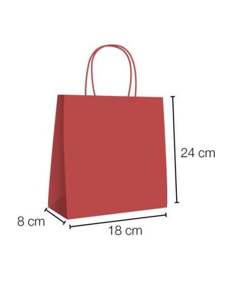 Bolsa de papel asa rizada de 18 + 8 x 24 STANDARD.
