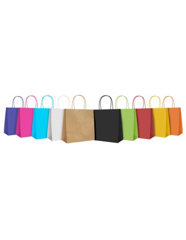 Bolsa de papel asa rizada de 18 + 8 x 24 STANDARD.
